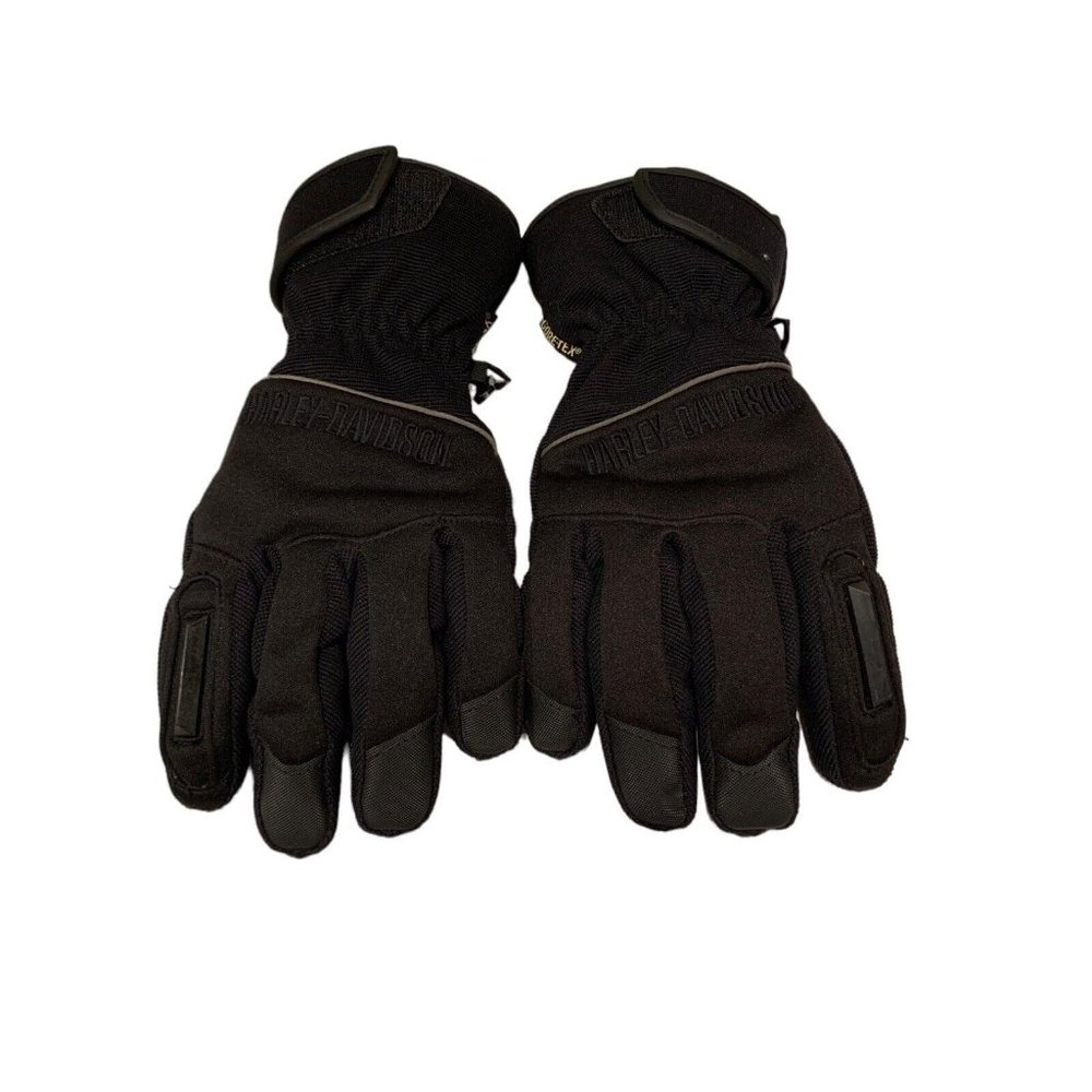 Harley Davidson All Black Gore-Tex Cold Weather Gloves with Warmer Area READ